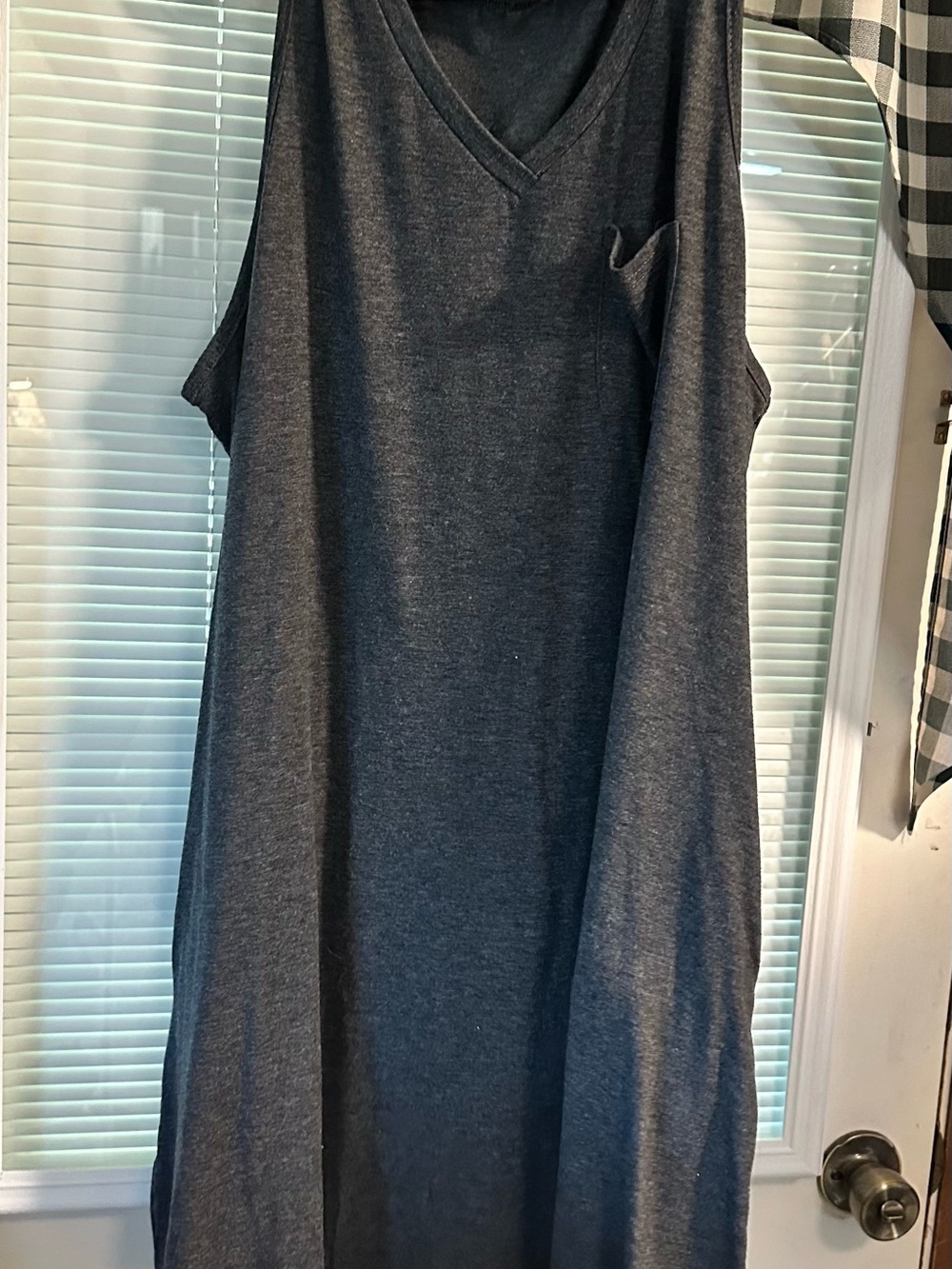 Everyday V-Neck Midi Tank Dress - Dark Charcoal
